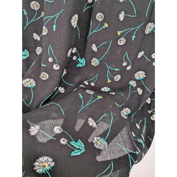 Torrid 1/4 Button Up Top Size 2X Crinkle Gauze Floral Eyelet Tunic Casual Office - Picture 6 of 11